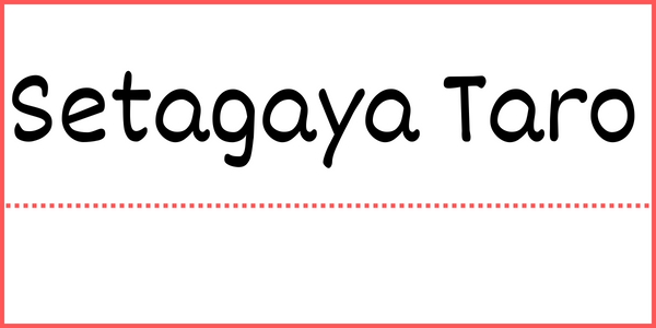 パスポートサインの記入例（ローマ字）