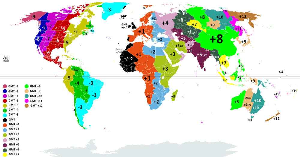 各国のタイムゾーン